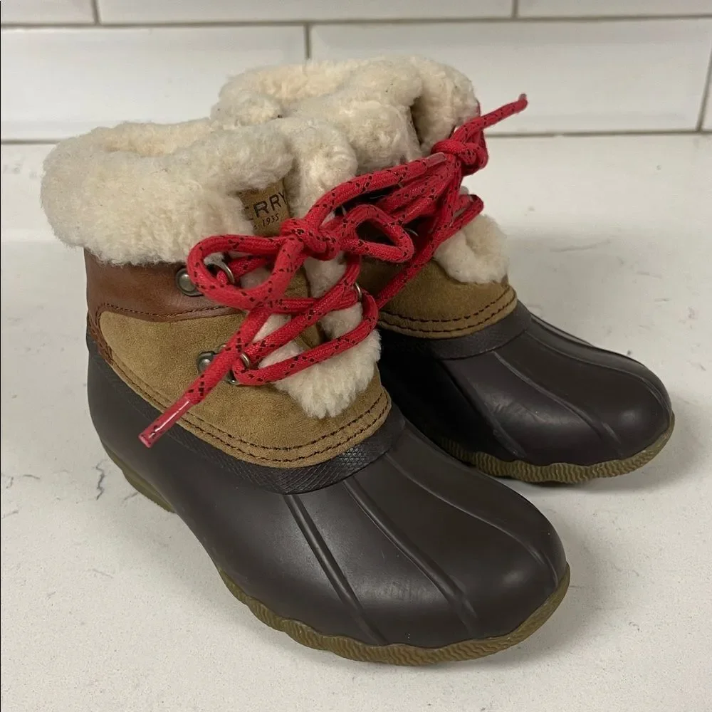 SPERRY Alpine Saltwater Water Resistant Boots Style Tan/Brown Duck Boots Size 9
